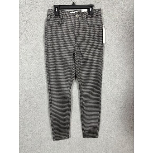 Tribal Jeans Audrey Mid-Rise Icon Fit Houndstooth Pattern Size 2 Gray NWT's - Picture 1 of 7